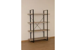 Etagère design industriel 4 planches en bois coloris naturel 2