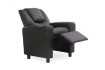 Mini Fauteuil relax relevable revêtu en simili cuir noir