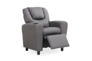 MINI FAUTEUIL RELAX RELEVABLE REVÊTU EN SIMILI CUIR coloris gris