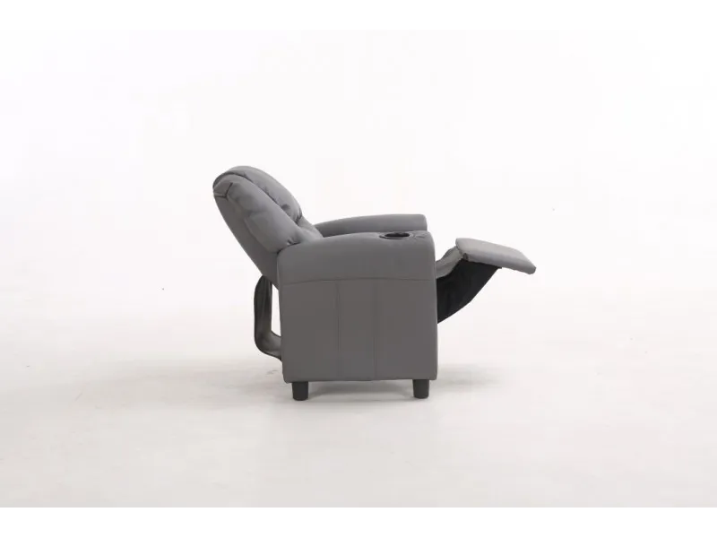 MINI FAUTEUIL RELAX RELEVABLE REVÊTU EN SIMILI CUIR coloris gris