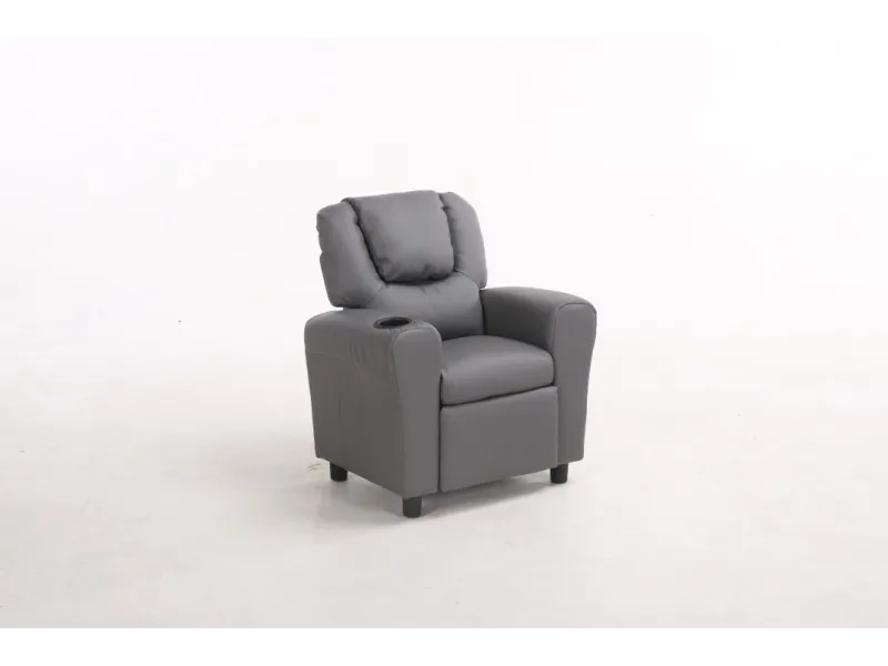 MINI FAUTEUIL RELAX RELEVABLE REVÊTU EN SIMILI CUIR coloris gris