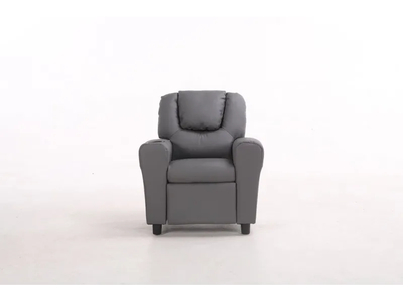 MINI FAUTEUIL RELAX RELEVABLE REVÊTU EN SIMILI CUIR coloris gris