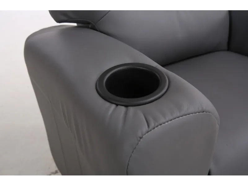 MINI FAUTEUIL RELAX RELEVABLE REVÊTU EN SIMILI CUIR coloris gris