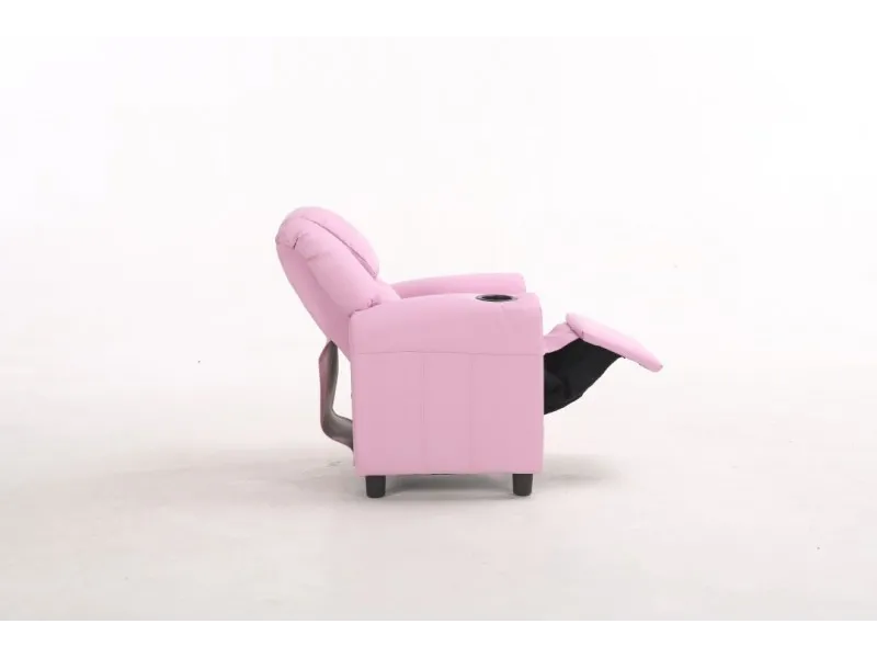 MINI FAUTEUIL RELAX RELEVABLE REVÊTU EN SIMILI CUIR COLORIS rose