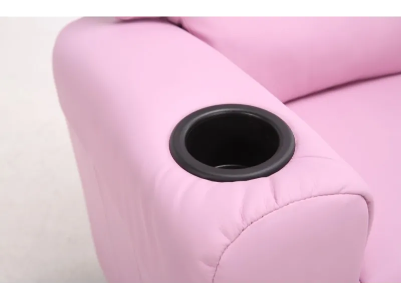 MINI FAUTEUIL RELAX RELEVABLE REVÊTU EN SIMILI CUIR COLORIS rose