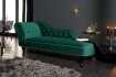 Méridienne design Chesterfield capitonné en velours coloris vert émeraude