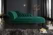 Méridienne design Chesterfield capitonné en velours coloris vert émeraude