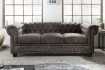 Canapé Chesterfield 3 places en microfibre vintage gris