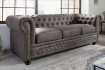 Canapé Chesterfield 3 places en microfibre vintage gris
