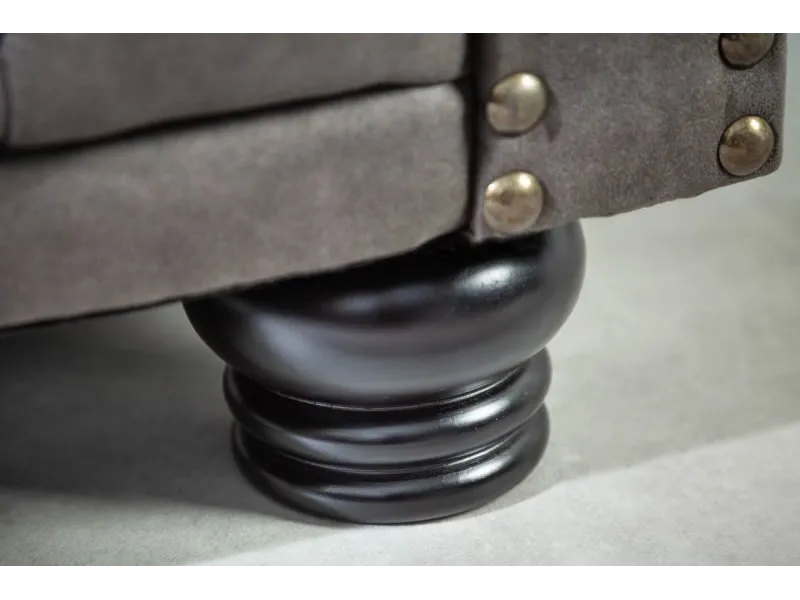 Canapé Chesterfield 3 places en microfibre vintage gris