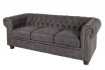 Canapé Chesterfield 3 places en microfibre vintage gris
