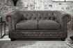 Canapé Chesterfield en microfibre vintage gris