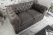 Canapé Chesterfield en microfibre vintage gris