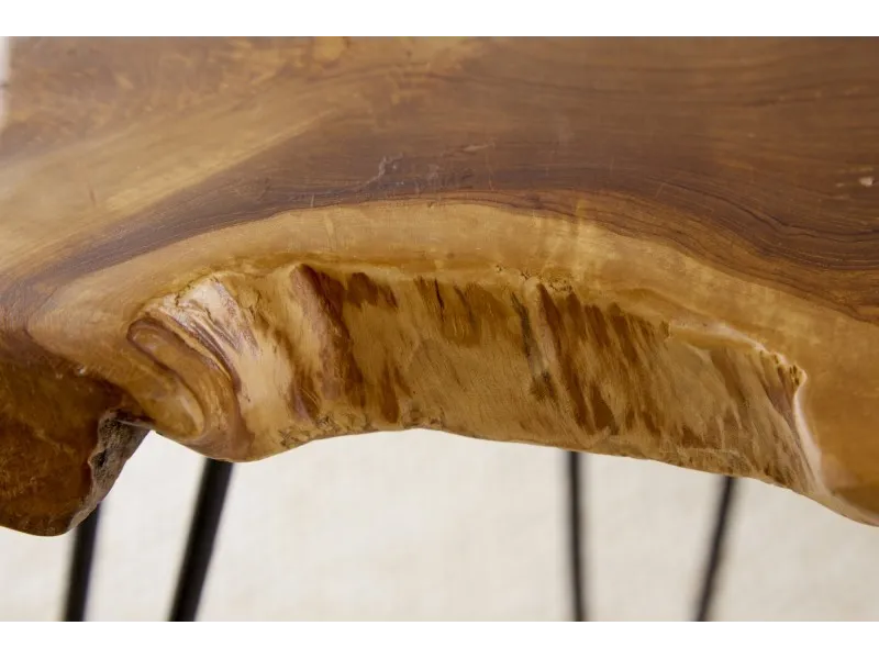 Table basse 55cm design tronc d'arbre coloris naturel
