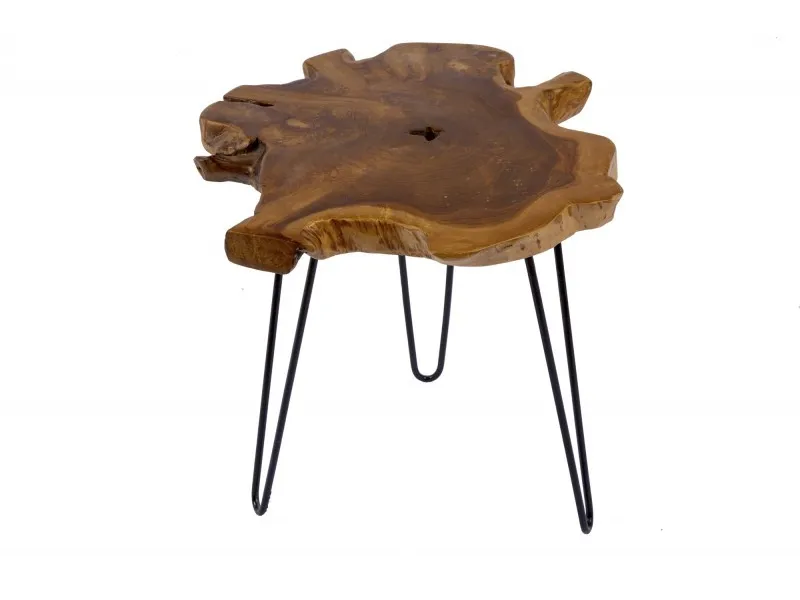 Table basse 55cm design tronc d'arbre coloris naturel