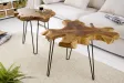 Table basse de 60cm design tronc d'arbre coloris naturel