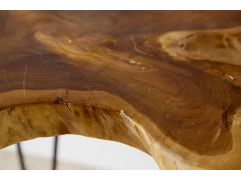 Table basse de 60cm design tronc d'arbre coloris naturel
