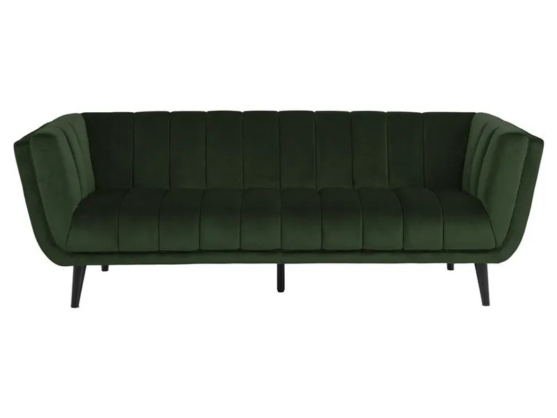 Canapé 3 places en tissu vert forêt