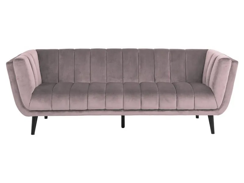 Canapé 3 places en tissu vieux rose