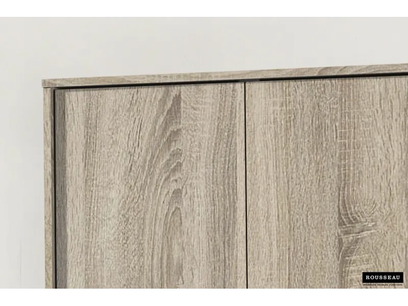 ARMOIRE 2 PORTES avec penderie coloris chêne naturel