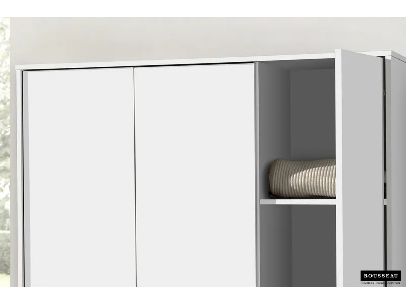 ARMOIRE 3 PORTES avec penderie coloris blanc