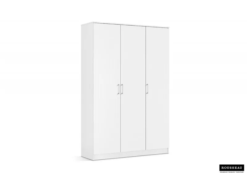ARMOIRE 3 PORTES avec penderie coloris blanc