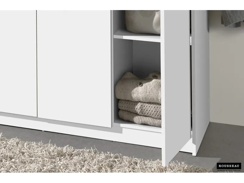 ARMOIRE 3 PORTES avec penderie coloris blanc
