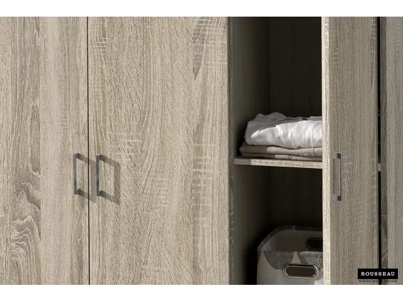 ARMOIRE 3 PORTES avec penderie coloris chêne naturel