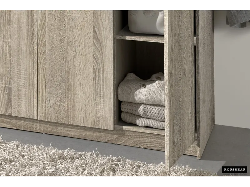 ARMOIRE 3 PORTES avec penderie coloris chêne naturel