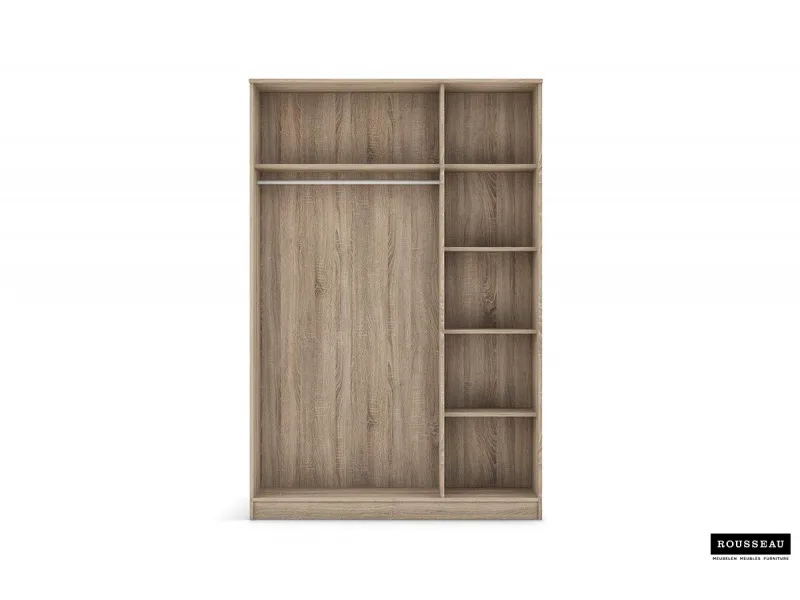 ARMOIRE 3 PORTES avec penderie coloris chêne naturel