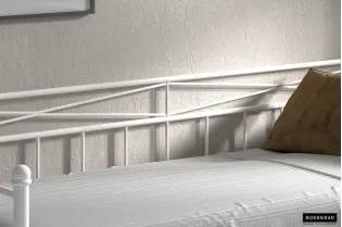 Lit banquette contemporain de 90x200 cm en métal coloris blanc 2