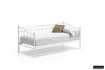 Lit banquette contemporain de 90x200 cm en métal coloris blanc