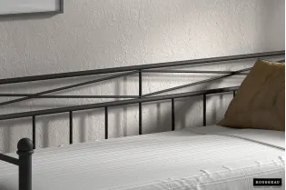 Lit banquette contemporain de 90x200 cm en métal coloris noir 2