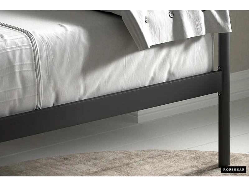 Lit banquette contemporain de 90x200 cm en métal coloris noir