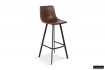 Tabouret de bar design en similicuir coloris marron