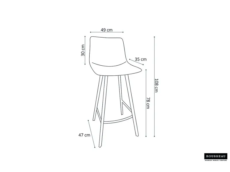 Tabouret de bar design en similicuir coloris gris