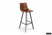 Tabouret de bar design en similicuir coloris Cognac