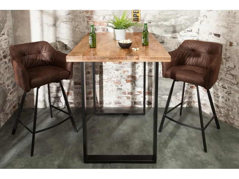 Table de bar design 120cm coloris chêne naturel