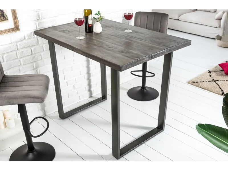 Table de bar design 120cm coloris chêne gris