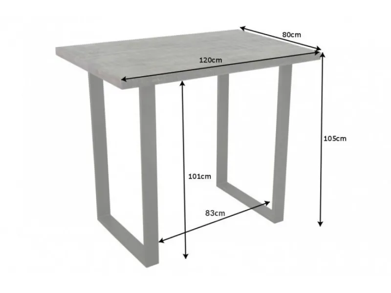 Table de bar design 120cm coloris chêne gris