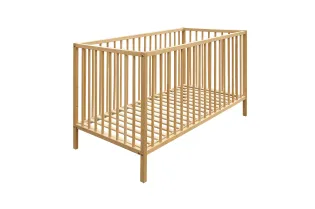 Lit bébé 60x120 cm hêtre massif réglable coloris bois 2