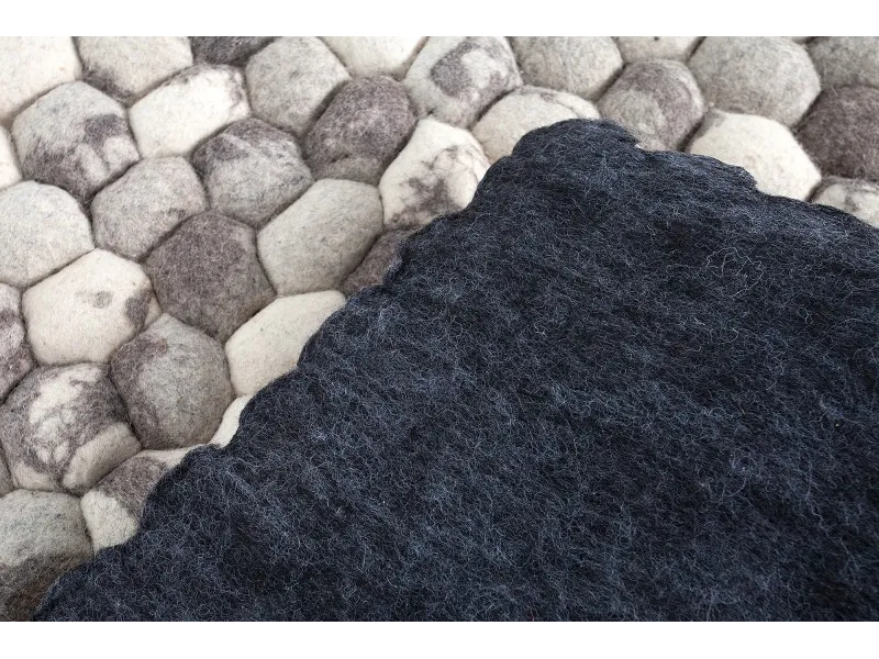 Tapis design gris de 200x120cm en laine tricoté