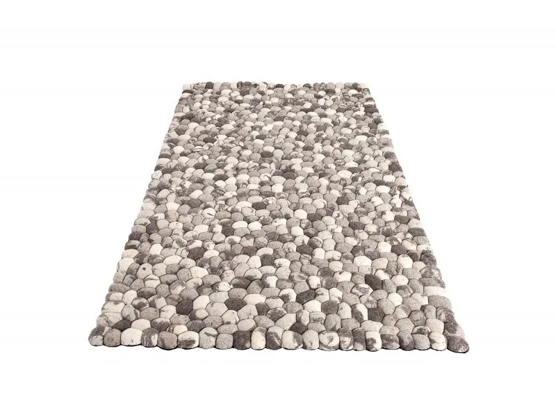 Tapis design gris de 200x120cm en laine tricoté