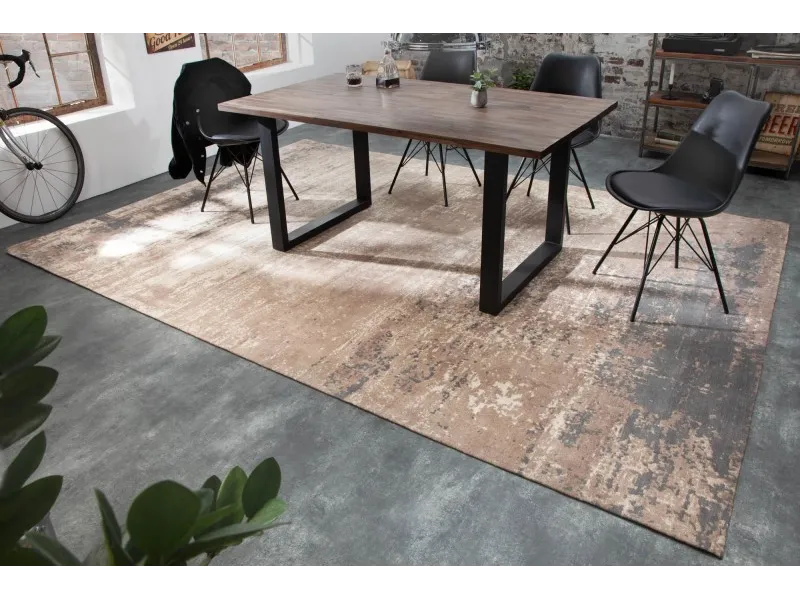 Tapis contemporain tricoté de 350x240cm coloris gris beige