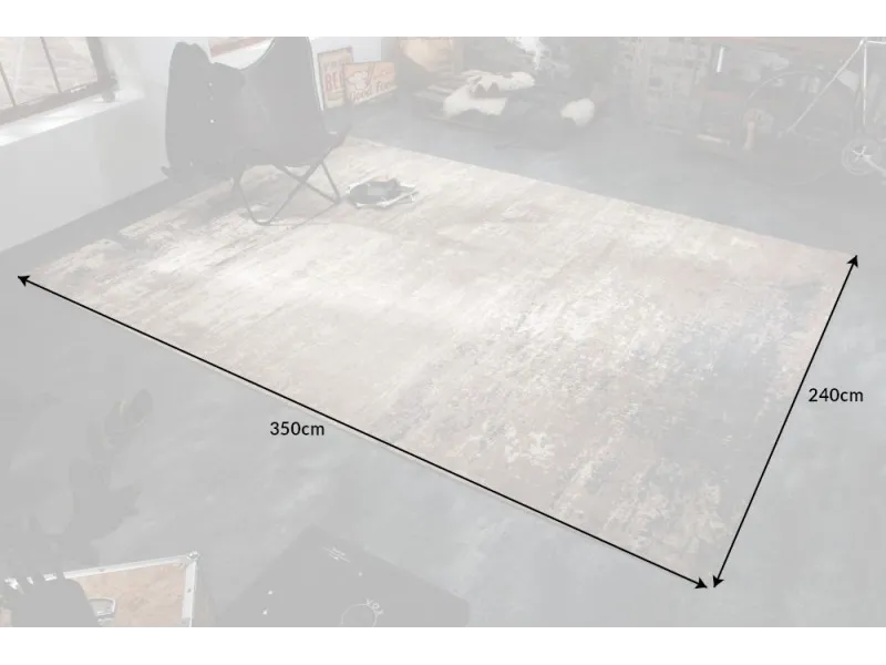 Tapis contemporain tricoté de 350x240cm coloris gris beige