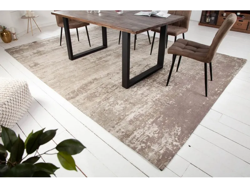 Tapis contemporain tricoté de 350x240cm coloris beige gris