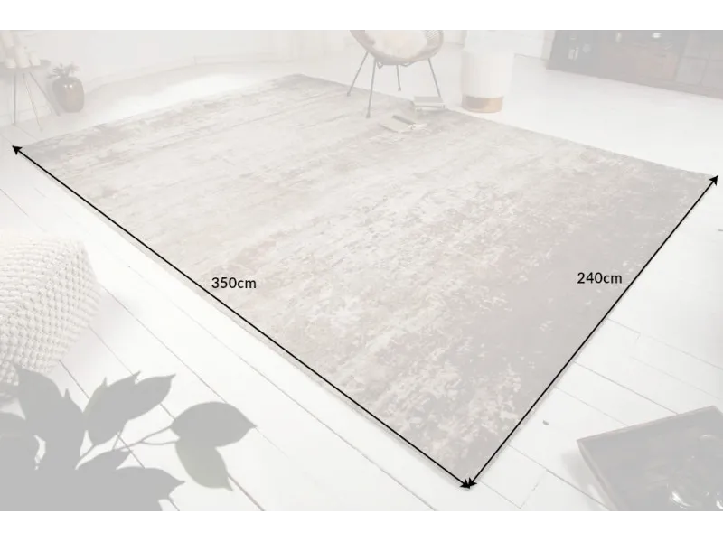 Tapis contemporain tricoté de 350x240cm coloris beige gris