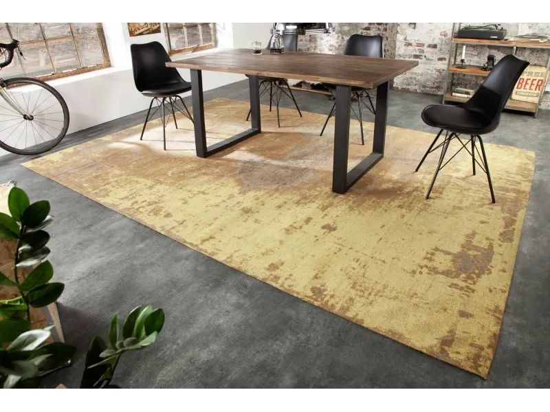 Tapis contemporain de 350x240cm coloris brun rouille