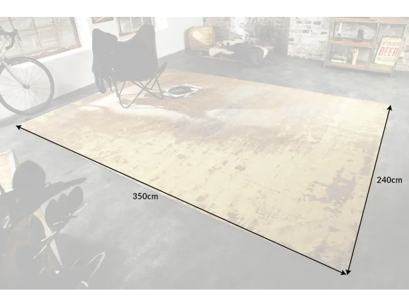 Tapis contemporain de 350x240cm coloris brun rouille