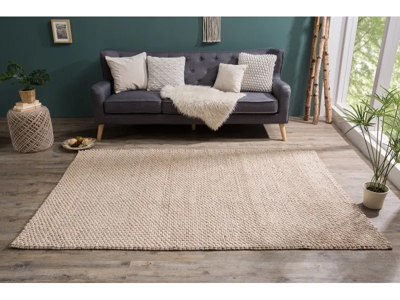 Tapis style rétro de couleur beige de 240x160cm